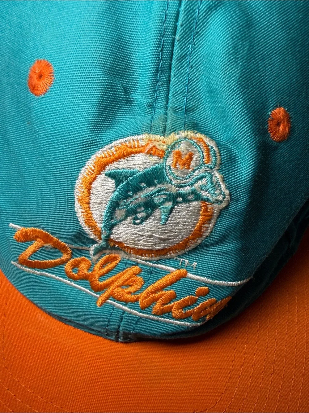 Vintage Miami Dolphins Eastport Snapback Hat Made in Taiwan